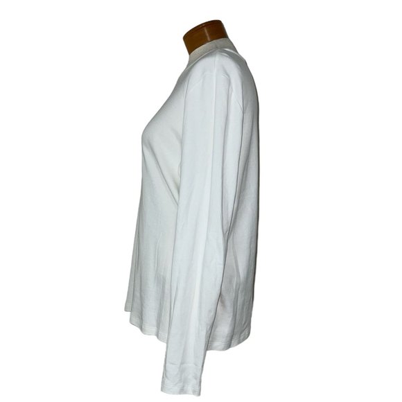 Kim Rogers - Women's Size XL Solid White Blouse - Long Sleeves Round Neckline - Picture 13 of 14